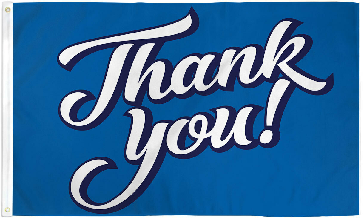 Thank You Flag 3x5ft Appreciation Flag Thank you Blue Flag