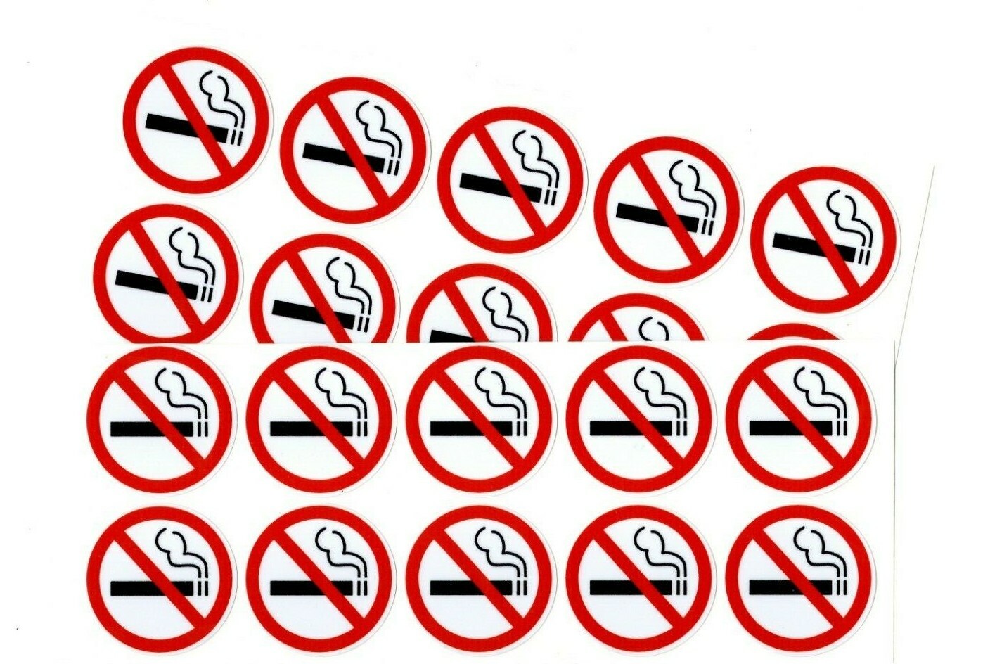 20 – NO SMOKING stickers | clear | 1.5″ dia | outdoor durable business signs
