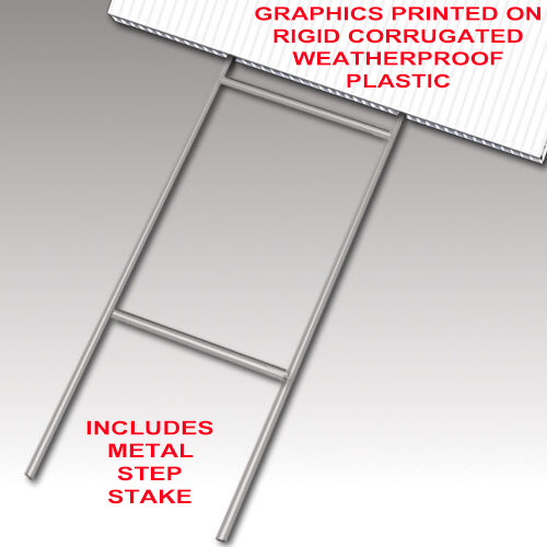 WHOLESALE PRICING 18×24 Yard Sign WITH STAKE Corrugated Bandit BUSINESS DEALS