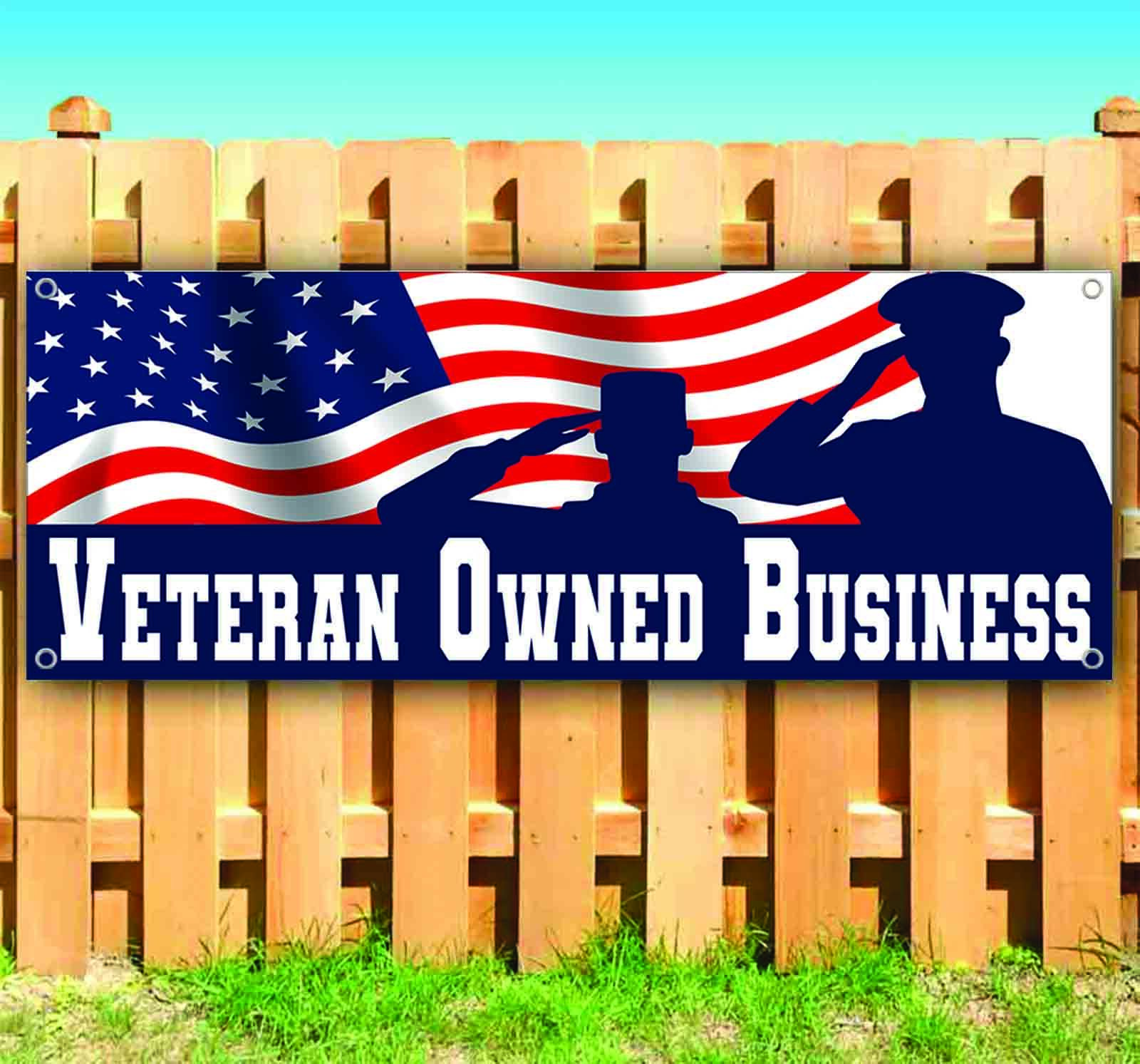 VETERAN OWNED BUSINESS Banner Advertising Vinyl Flag Sign Many Sizes MILITARY